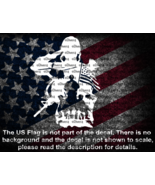 Soldier Saluting Silhouette Military Tribute Car Laptop Vinyl Decal US S... - $123.27 MXN+