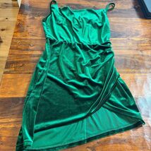 Double Crazy Juniors Sleeveless Green Velvet Short Dress Size L Formal - $31.68