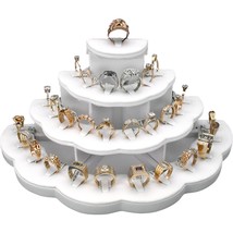 White Faux Leather Jewelry Display Stand Holds 29 Rings Kit 2 Pcs - £51.66 GBP