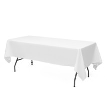 10 PCS 60&quot; x 102&quot; Rectangle Polyester Tablecloth Wedding Party Decoration White - £70.33 GBP