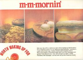 McDonald's m m mornin Placemat 1985 Worth Waking Up For  - $15.84
