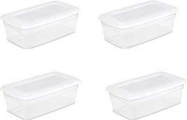 Sterilite 6-Quart Storage Bin Shoe Box - Clear (4) - £29.70 GBP