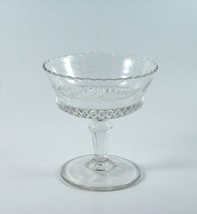 Footed Compote Bowl Design With Fern Leaves and Scalloped Edge Stem Vintage - £10.38 GBP