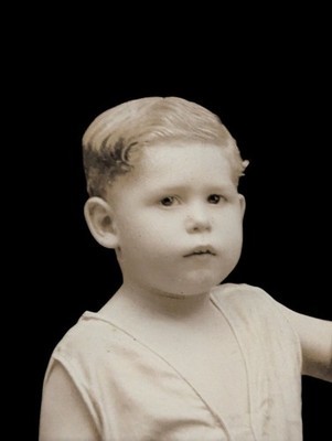 RPPC Portrait Postcard Confused Boy In Shorts Standing Chair 4 Squares AZO 1931 Item image 2