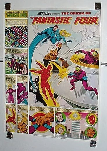 Primary image for Vintage original 1980 Marvel Fantastic Four Coca Cola Coke comic book poster 1
