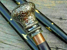 Handle walking stick victorian barss can wooden vintage Anticque Handmad... - $432.59 MXN