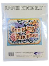 National Yarn Crafts Latch Hook Kits R639 God Bless Our Home 20X27 1983 - $14.99