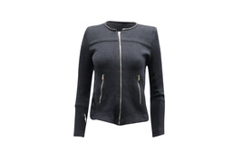 Iro Knit Jacket With Leather Trim In Cotton Women Black Size 38 - $131.10