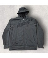 Southpole Hoodie 1991 Size Large Gray Black Spell out Sherpa Lined Full Zip - $19.79