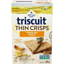 3 Boxes of Triscuit Thin Crisps Parmesan And Garlic Flavored Crackers 200g Each - £20.95 GBP