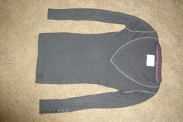 Aeropostale V Neck Sweater Shirt Size S Juniors Gray Grey - £11.79 GBP