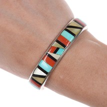 6.5&quot; Vintage Vicki Westika Zuni Intarsia inlay bracelet - $287.10