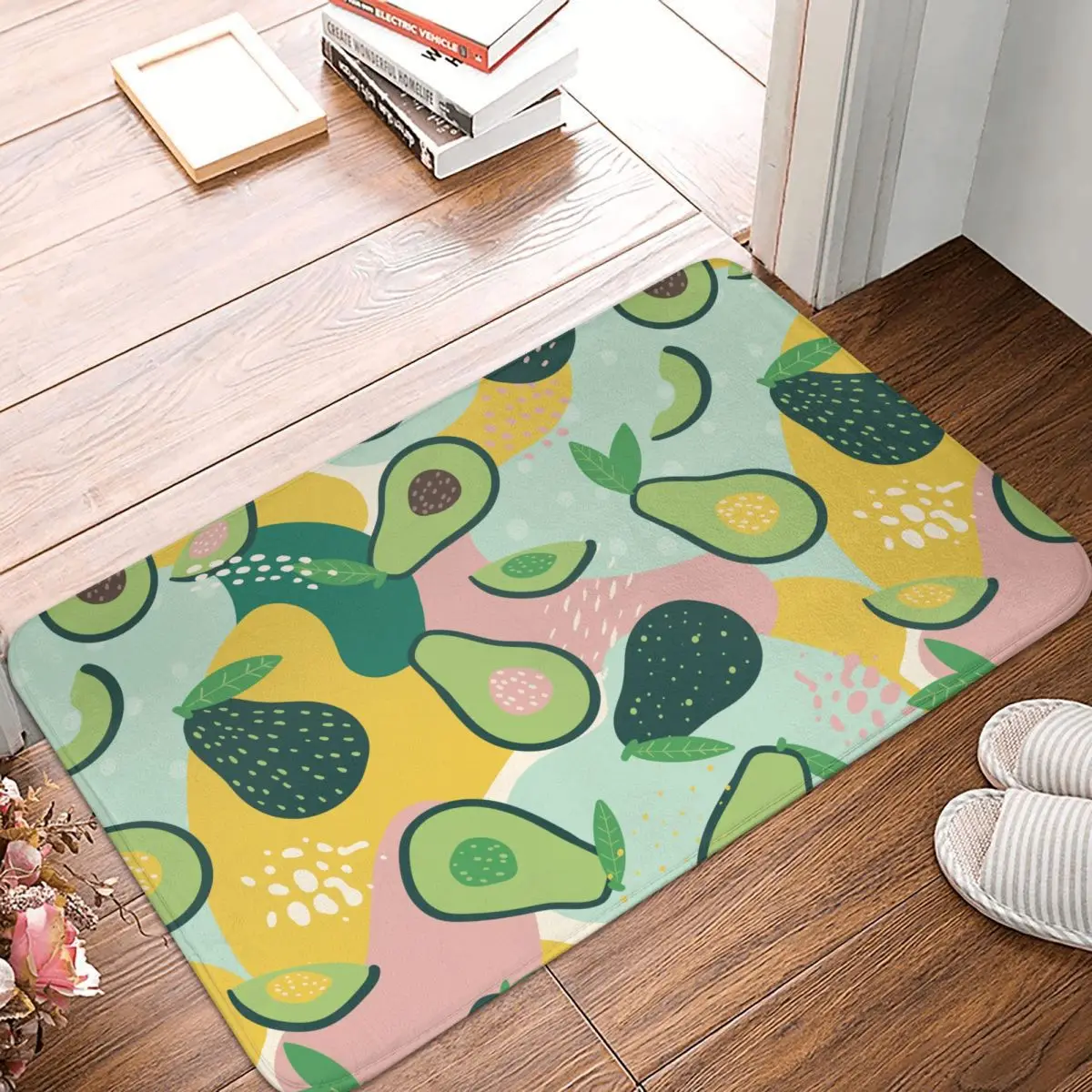 Non-slip Doormat Avocado Doodle Carpet Living Room Kitchen Mat Outdoor Indoor De - $15.99