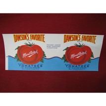 Vintage Dawson&#39;s Favorite Brand Tomatoes Advertising Paper label #36 - $19.79