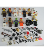 Lego mini figure lot &amp; MANY ACCESSORIES gun tools flashlights helmets vader - $84.14