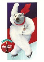 Coca-Cola Postcard Skating Bear 1995 Always Cool - $2.48
