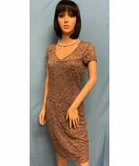 MARINA Taupe “Toast” Lace and Sequin Party or Social Dress 6 NWT - $1,881.67 MXN