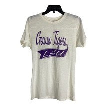 LSU Womens Adult Tee Shirt Size Large Geaux Tigers Ivory Purple Blouse L... - £16.27 GBP