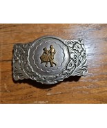 Vintage Nickel Silver Unisex Belt Buckle Couple Dancing Floral Pattern - $33.78 CAD