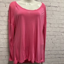 Juicy Couture Womens Casual Top Pink Long Sleeve Scoop Neck Logo USA S - $17.40