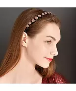 Women's elastic hairband, adorned with rhinestones and floral elements. - $7.49