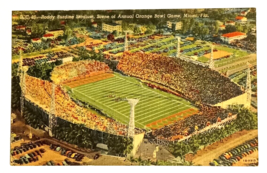 Roddy Burdine Stadium Orange Bowl Miami FL Linen Curt Teich UNP Postcard 1941 - $7.99