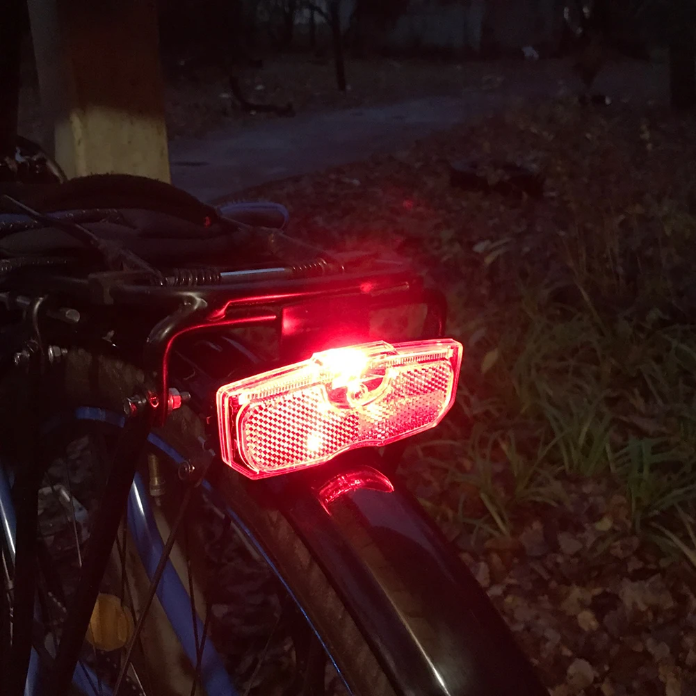 LED Mountain Bike Luggage Rack Light Waterproof Bicycle Rear Seat Reflective Tai - £30.36 GBP