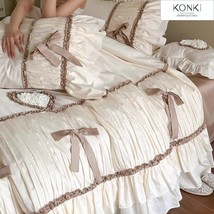 Princess Style 3D Ribbon Lyocell Cotton Pleated Ruffled Duvet Cover Bedding Set - $249.00+