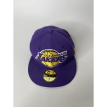 Hat NBA Los Angeles Lakers Purple Size 7 Fitted Cap Sports Apparel Wear - £13.47 GBP