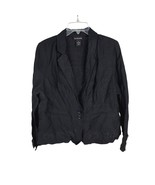 Lane Bryant Black Linen Blend Lightweight Jacket Blazer Size 16 - $276.80 MXN