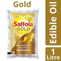 Saffola Gold Edible Oil, Pouch, 1L (Free shipping worldwide) - $24.08