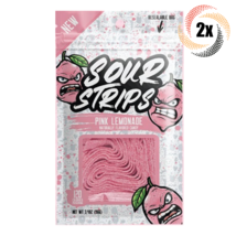 2x Bags Sour Strips Pink Lemonade Flavored Candy | 3.4oz | Fast Shipping - £12.46 GBP