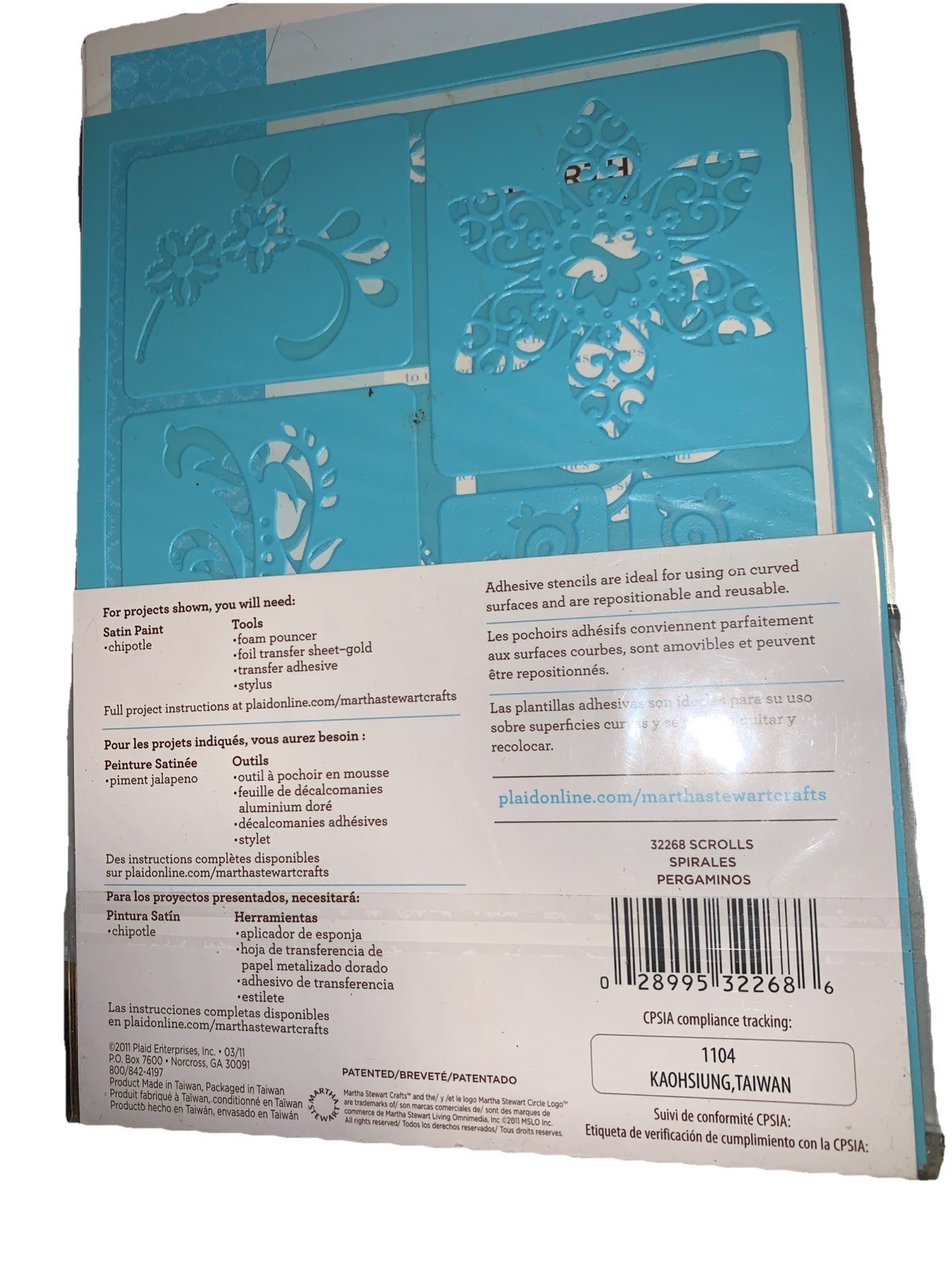 Martha Stewart Crafts Scrolls Elegant Adhesive Stencils 5.75" x 7.75 #32268 Item image 2