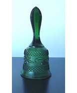 Vintage Glass Emerald Green Glass Bell Dinner Bells Diamond Cut Look Gla... - £15.93 GBP