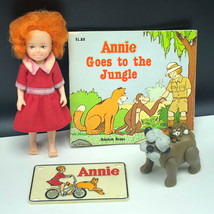 Little Orphan Annie Doll Vintage Lot Sandy Book Goes Jungle Knickerbocker 1982 - $29.65