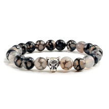 Leopard Pattern Alloy Pendant Beads Bracelet - £10.38 GBP