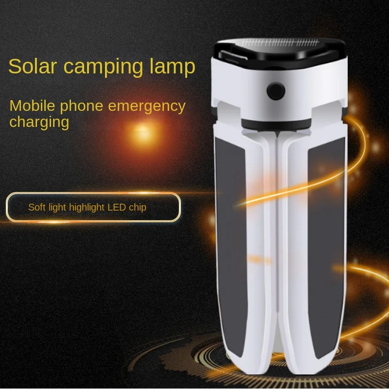 New Portable Collapsible Clover Style 60 LED Solar Lantern Rechargeable USB - £16.91 GBP