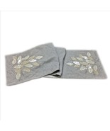 Saro Grey and Silver Table Runner with Appliqued Holly Leaves 13x72 inches - $19.79