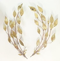 2 Mid Century Modern Brass &amp; Copper Leaves Wall Art Sculpture C. Jere St... - $27.78 CAD