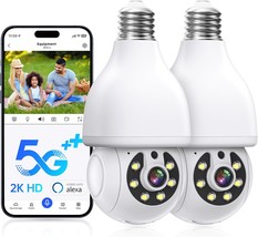 Light Bulb Security Camera, 5G/2.4Ghz Wifi Lightbulb Security Cameras, 2Pcs - $51.96