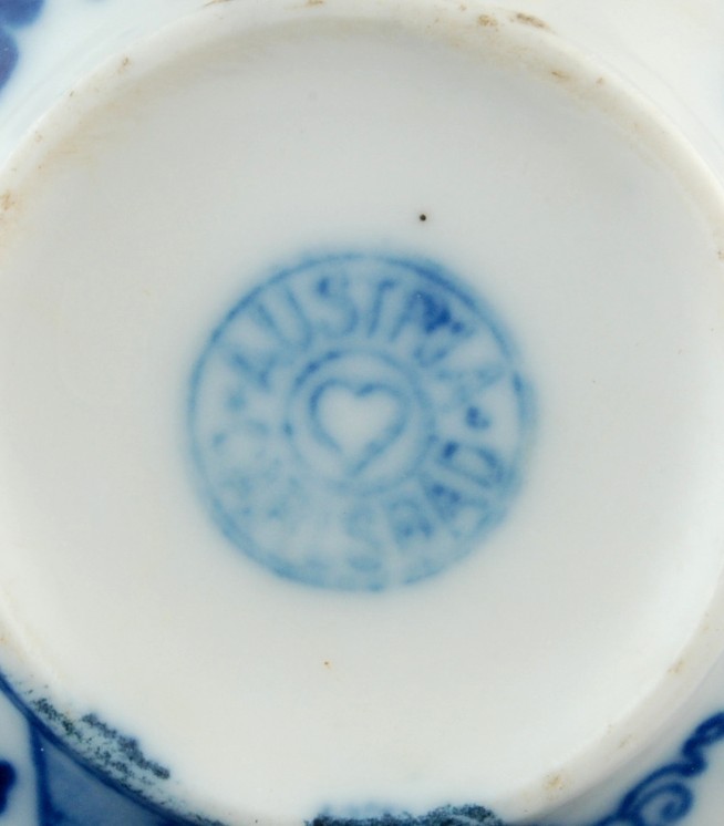 Carlsbad Blue Onion Blue & White Cup & Saucer Austria  Item image 5