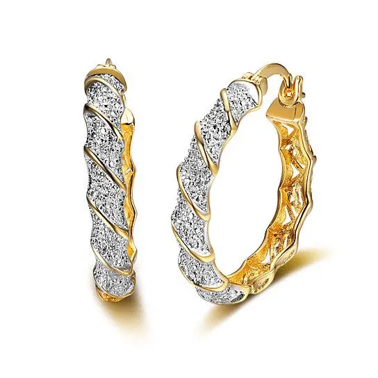 Sandy Beach Hoop Earrings | 18kt Gold Plated with Rhodium Plating - $21.11