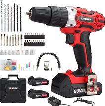 Cordless Drill Set, 20V Power Drill Kit with 2 X 2.0AH, 2 Variable Speed - $46.99