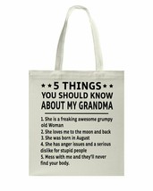 August Grandma Bags Cotton A Freaking Awesome Grumpy Old Woman Canvas Bag 15&quot; - £13.97 GBP