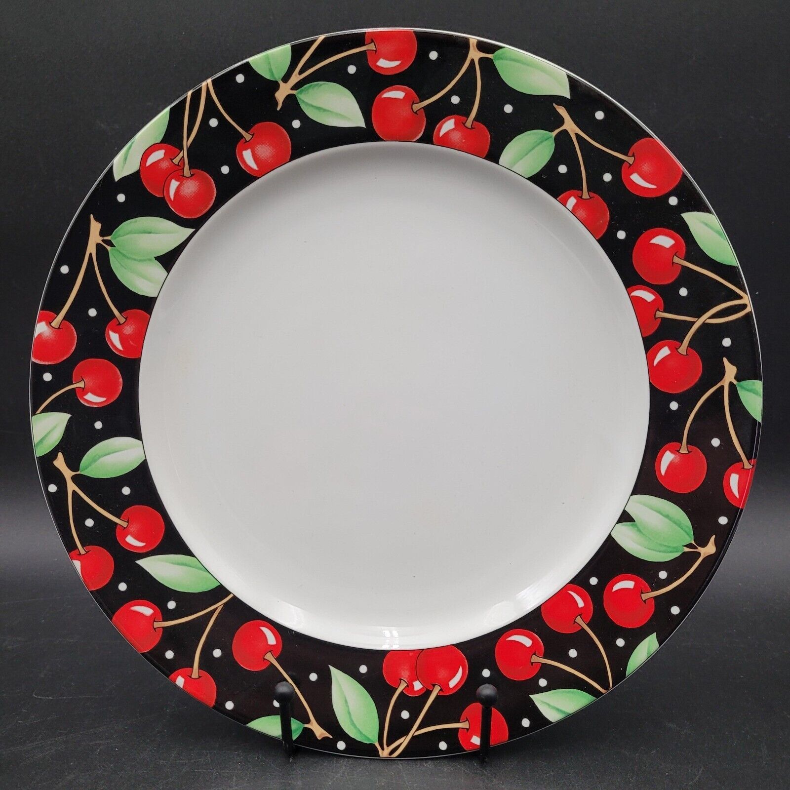 Vintage 1994 Sakura Mary Engelbreit Large Cherries Dinner Plate Multi Av... - $11.38