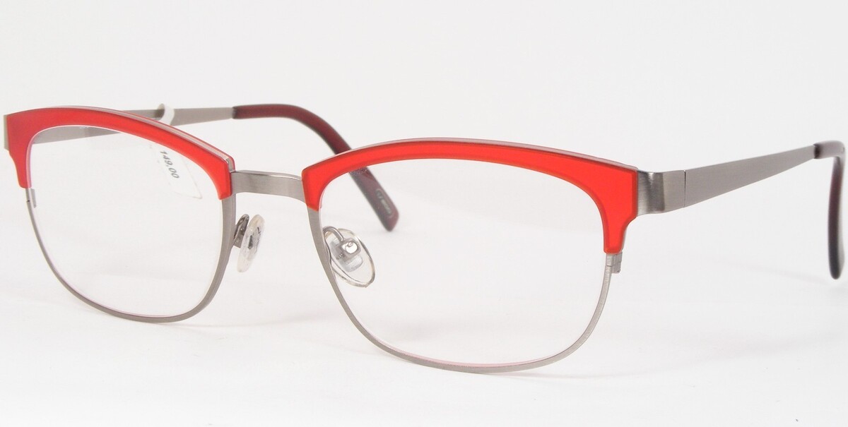 JOSHI EYEWEAR 163 4 Matte Red /Silver UNIQUE RARE EYEGLASSES 52-19-140mm... - $113.82