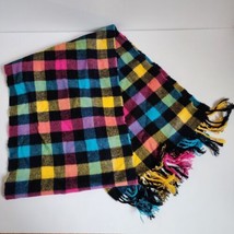 100% Cashmere Made in Scotland Scarf 64&quot; L X 11.5&quot; W Colorful Fun Cozy Warm - £9.74 GBP