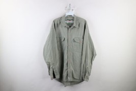 Vtg 90s Levis Mens Large Distressed Faded Stonewash Collared Button Shirt Green - £34.87 GBP