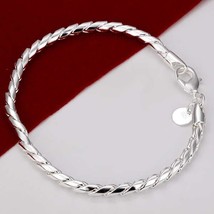 Cable Twist Chain Bracelet Size 7.5 Sterling Silver - £10.61 GBP