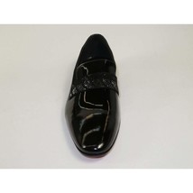 Men's GENIO Patent Leather Red Sole Shoes Formal 120371275 Black Stones image 2